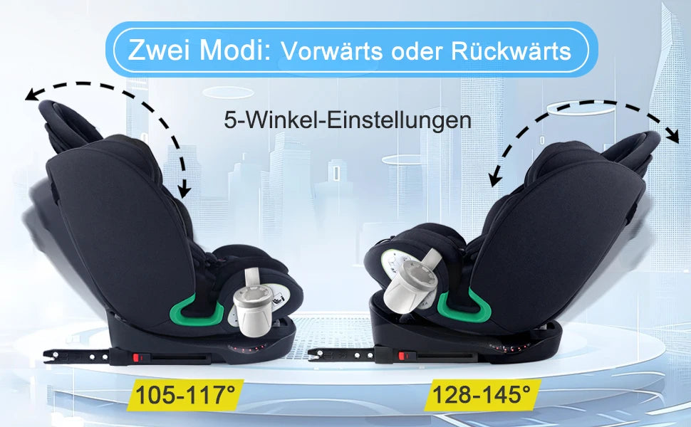 Child Car Safety Seats with 360° Direction ISOFIX rotating for Baby  5-point seat belt 0-12 Years Suitable for newborn