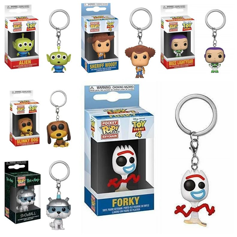 Funko POP Toy Story 4 Forky Slinky Dog Woody Buzz Lightyear Alien Keychain Action Figure Collection Model Toys for Children Gift Ürün ana görseli