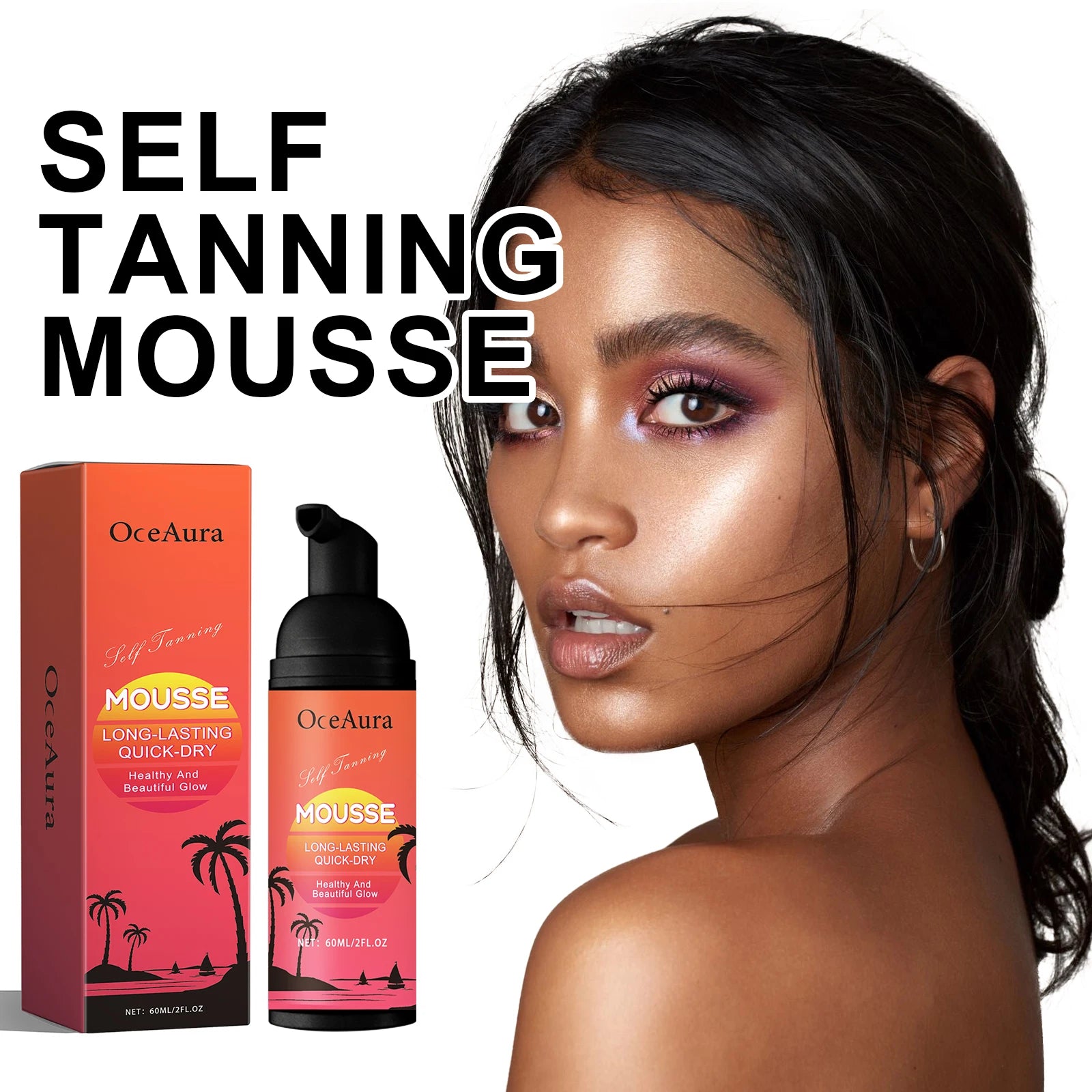 Self-Tanning Cream Mousse Waterproof Lasting Beach Outdoor Sunless Sunbathing Create Charming Bronzer Enhancer Tanner Skin Care Ürün ana görseli