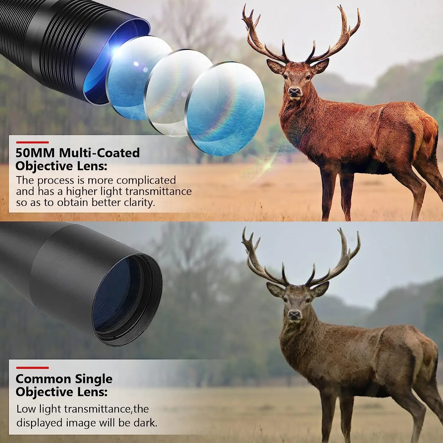 4-12x50 Scope Illuminated Rangefinder Reticle Rifle Holographic 4 Reticle Sight 20mm Red Grenn Laser For Hunting Secondary image