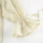 Casual Shorts Two-piece Set For Women Ruffled Loose Tie Top Simple Shorts Set OL Office Lady Summer Female Shorts Suit