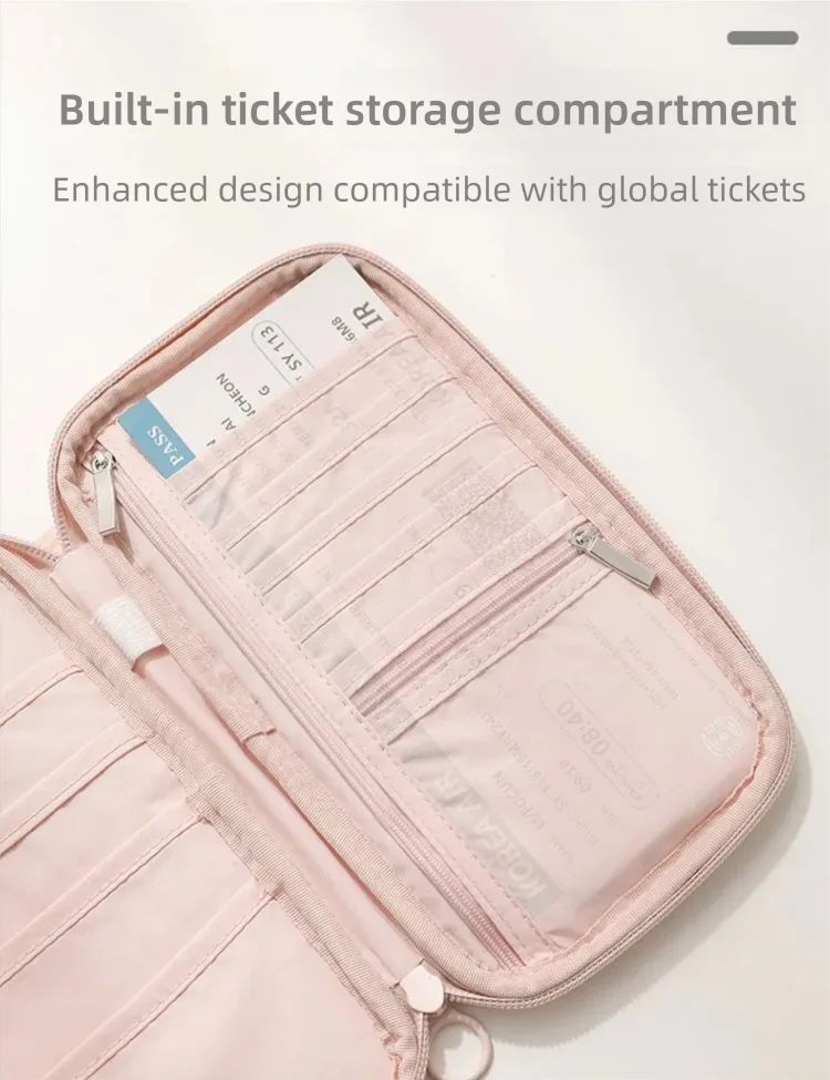 RFID Blocking Passport Holder Travel Wallet Durable Anti-Theft Card Slots Protective Case Flights Travel Organizer for Women Men