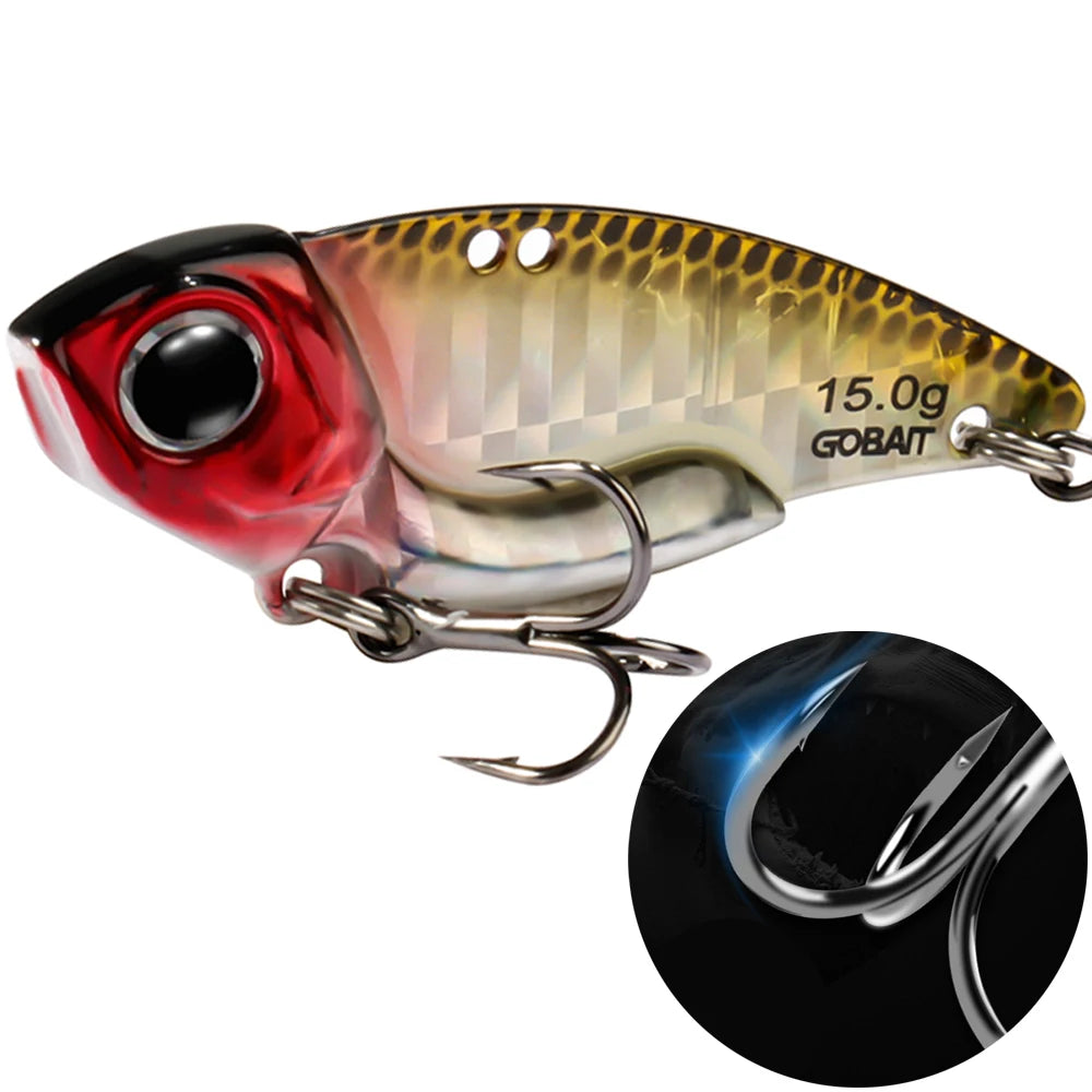 Metal Jig VIB Lure 7g 10g 15g Spoon Spinner Laser Painting Fishing Tackle Treble Hooks Swimbait Pesca Bait Spinnerbait VIBRATION