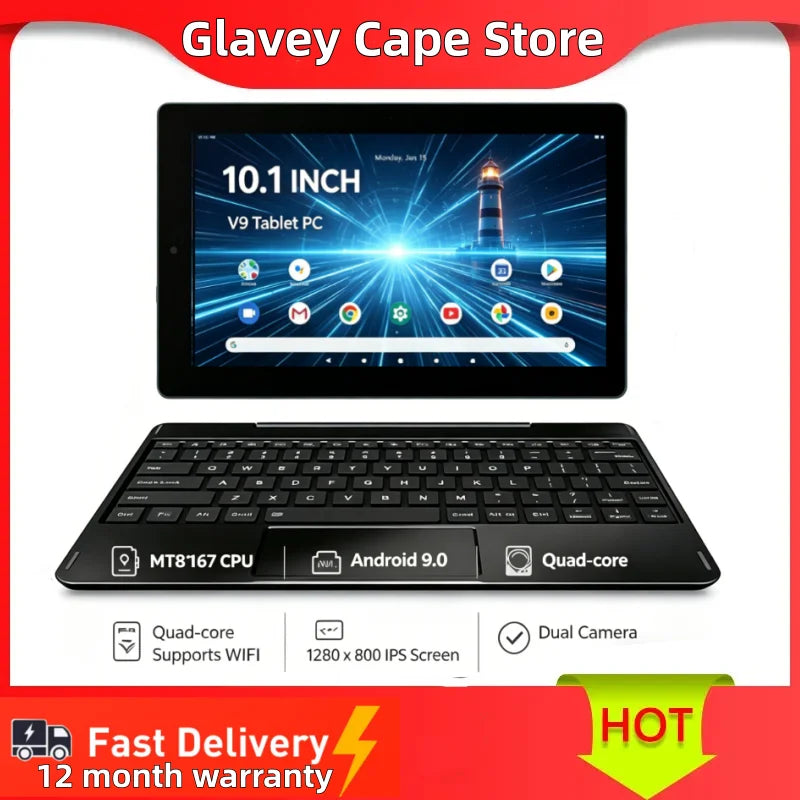 10.1 INCH 2GB RAM 32GB ROM V9 Tablet PC MT8167 CPU Android 9.0 Quad-core Supports WIFI 1280 x 800 IPS Screen Dual Camera Main image