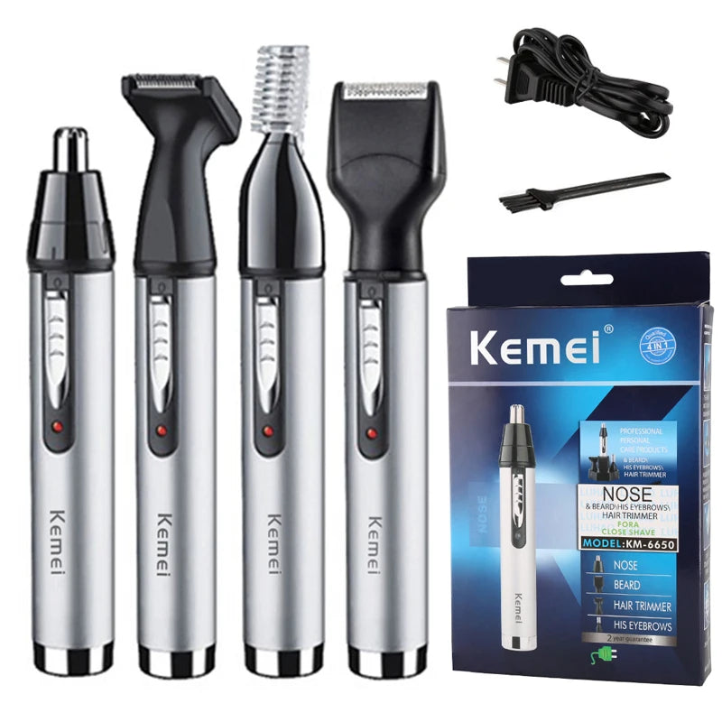 Kemei 4in1 grooming kit nose trimmer beard trimer for men electric eyebrow nose hair trimmer nose and ears machine rechargeable Ürün ana görseli