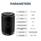Portable Desktop Electric Space Heater, 80°Oscillating, 1200W PTC Ceramic Heater Fan for Bedroom, Office, Indoor Heating, Black