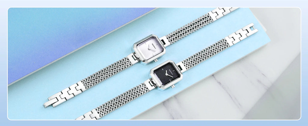 BERNY Square Women Wristwatch Luxury Fashion Quartz watches Minimalist Rectangle Mini Dial Stainless Steel Jewelry Women's Watch