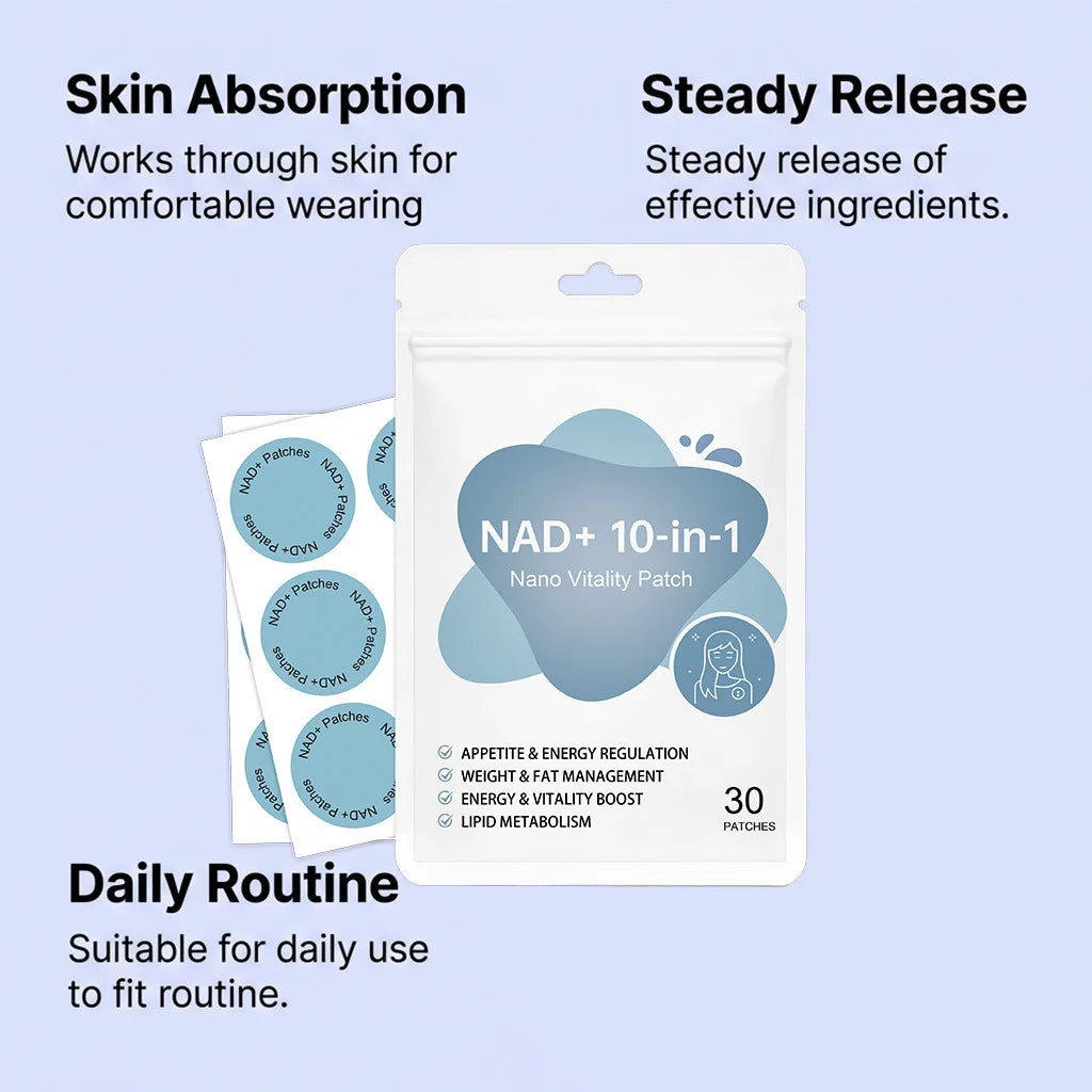 NAD Supplement Patches Enhance Cellular Energy Immune Support Rejuvenating Skin Lasting Slimming NAD+ Boosting Transdermal Patch