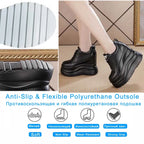 Fujin 13cm 2025 Genuine Leather Platform Wedge Flats Shoes Chunky Sneaker Casual Comfy High Brand Fall Autumn Walking Shoes