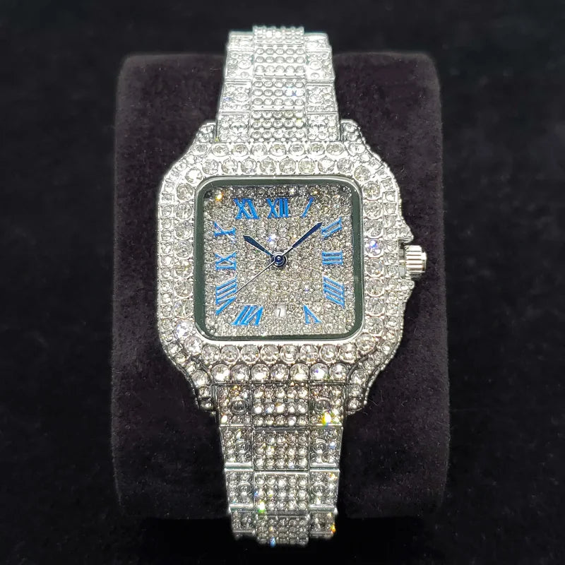 Luxury Full Diamond Watches Women Fashion Bling Silver Stainless Steel Quartz Wristwatch Iced Out Shiny Jewelry Watch 2026 New
