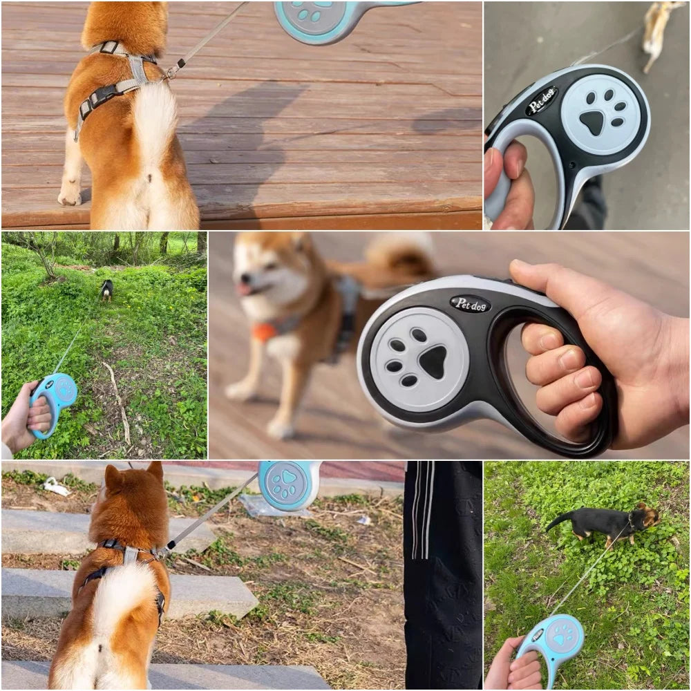 3m 5m Paw Dog Leash For Small Medium Large Dogs Outdoor Lead Walking Puppy Strong Retractable Nylon Rope Yorkies Pet Supplies Ürün ikincil görseli