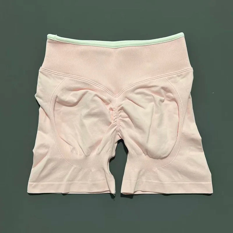 Women's Sports Shorts Gym High Waist Scrunch Seamless Yoga Leggings Cycling Shorts Workout Running Fitness Pants
