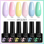 LILYCUTE 6PCS Gel Nail Polish Set Summer Neon Nail Gel Kits For DIY Nail Vernis Semi Permanent UV Lamp Gellak Nail Varnish Set