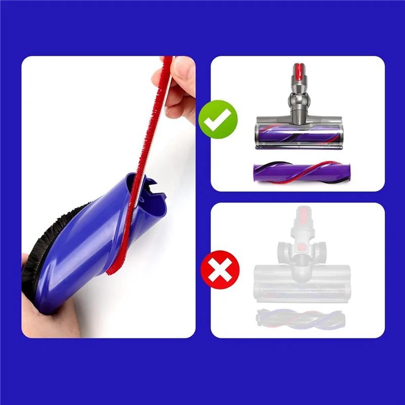 【Shopper’S Favorite】7Pcs Soft Plush Strip For Dyson V7 V8 V10 V11 Vacuum Cleaner Attachments Roller Brush Replacement Parts Main image