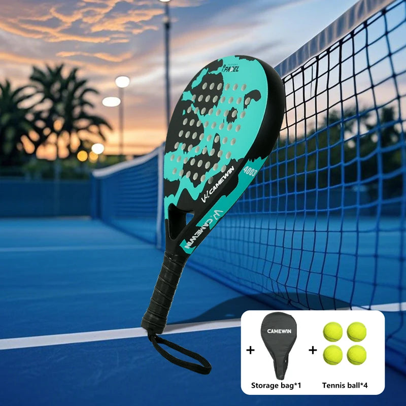 Lightweight Carbon Fiber Cage Padel Racket | Tennis Racquet Sports Equipment Fitness And Health, Good Elasticity, High Quality! Main image