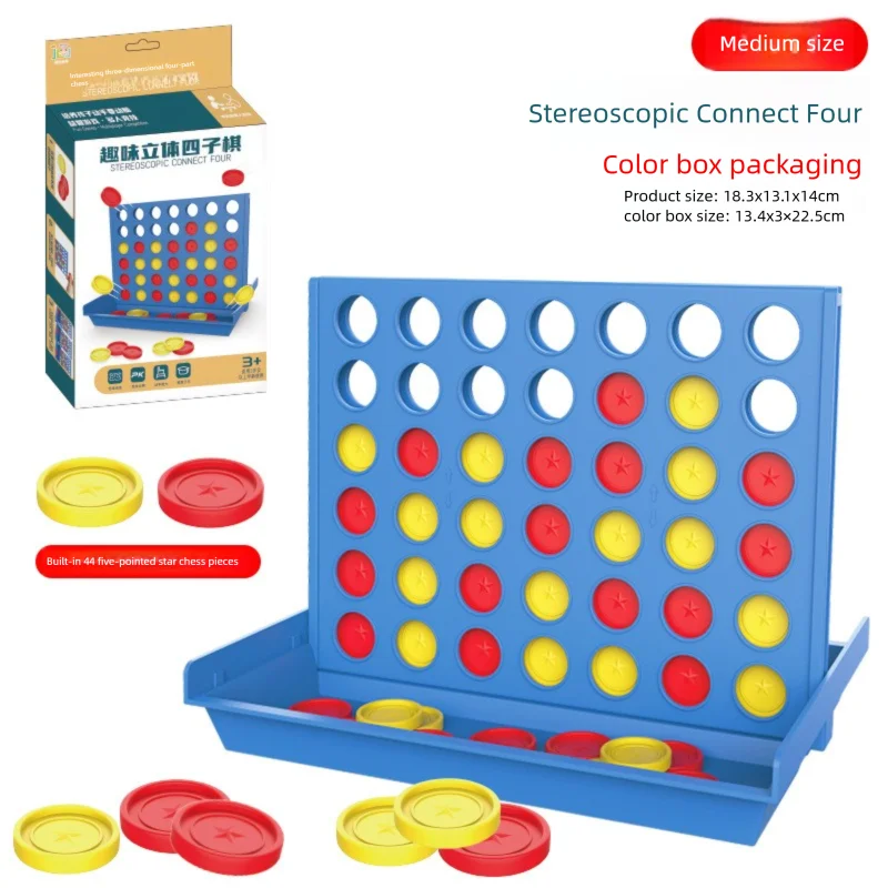 Classic Connect Four Board Game Four in a Row-2 Players Strategy Puzzle Toy for Family Game Kids Adults Durable Plastic Grid Set