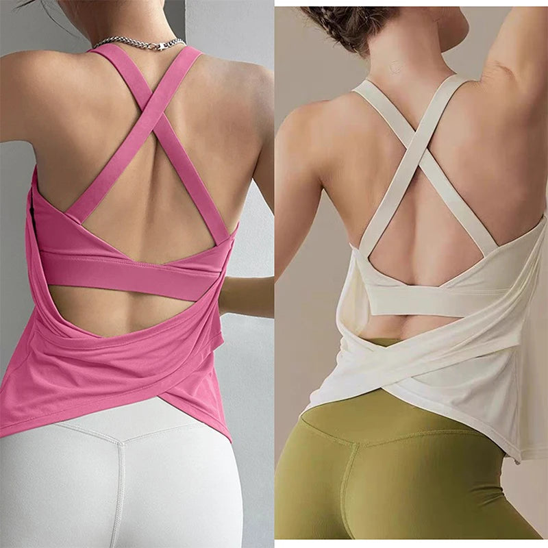 Two-piece Yoga Suit with Chest Pad with Fake Vest Sexy Running Training Beautiful Back Bra Pilates Fitness Sports Sleeveless Top Ürün ana görseli