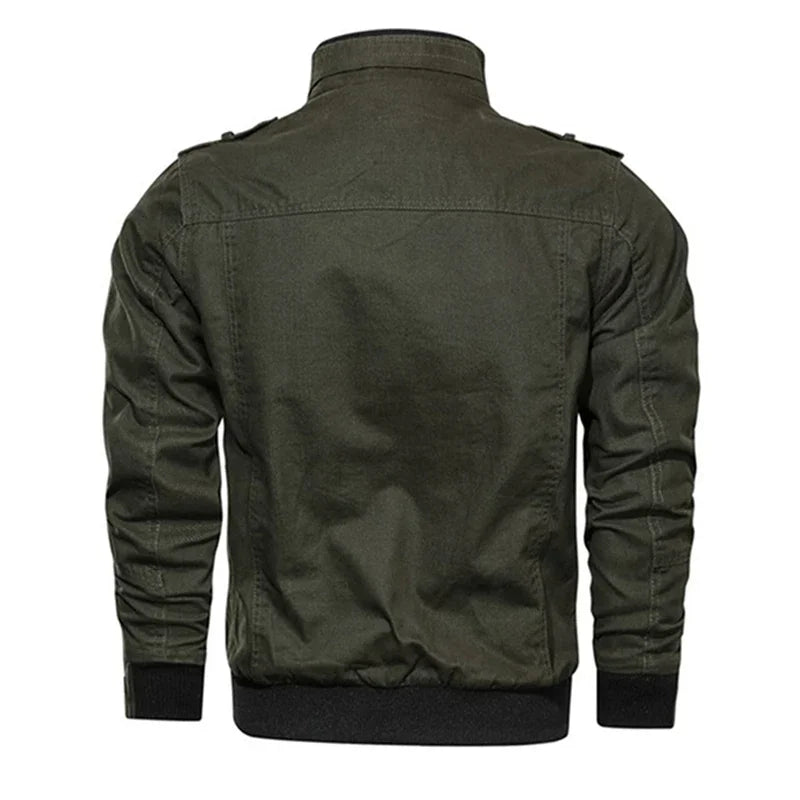 2023 new Pilot Bomber Jacket Coats Mens Cotton Cargo Jackets With Zipper Pockets Retro Casual Work Jacket Male Clothing Outwear