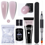 LILYCUTE 15ml Extension Gel Nail Polish Set Quick Nail Prolong With Extend Mold Nail Tips Acrylic Solution Manicure Tools Kit