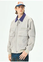 Men's Spring Casual Blazer Jacket Turn-Down Collar Stylish Versatile Office Wear Lightweight Coat Trendy Man Large Pocket Jacket