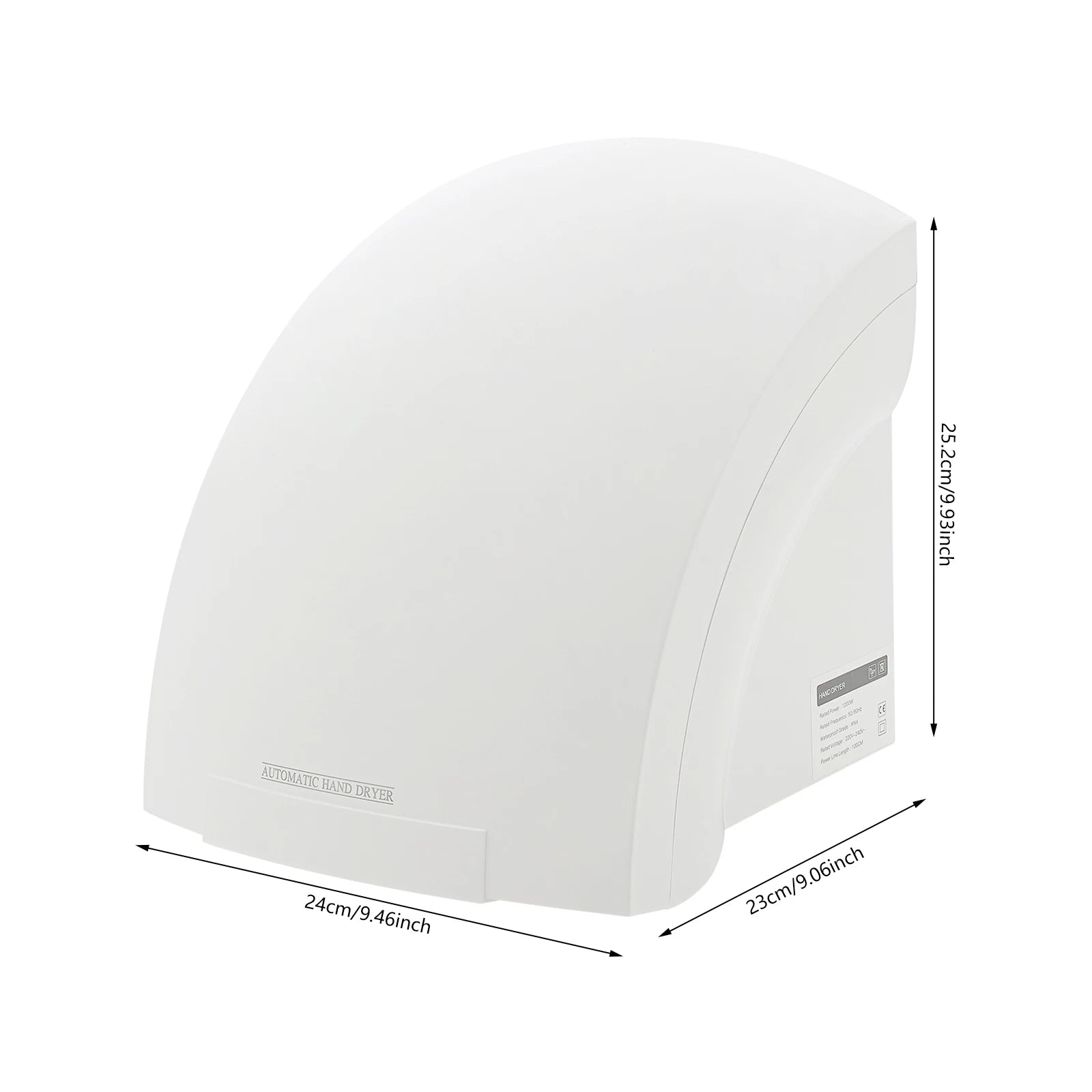 Electric Hand Dryer, Commercial Compact Air Hand Dryer, Automatic Hand Air Dryer  White 220-240V