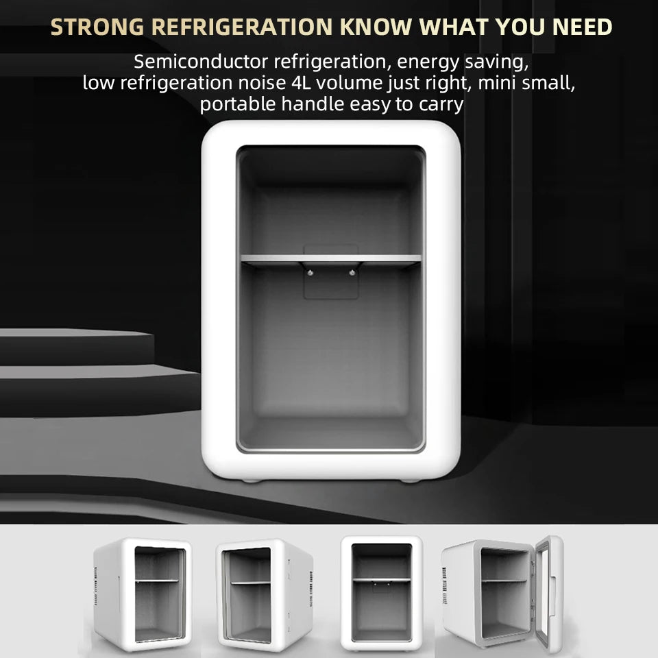 E-ACE 4L Car Refrigerator Mini Fridge Freezer Car & Home Use Portable Compressor Cooler Ice Box for Camping Summer Essential