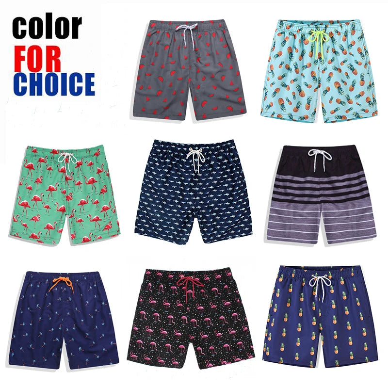 DATIFER Summer New Fashion Polyester Men Shorts Beach Quick Dry Printing Swimsuit Plus Size Mesh Liner Surfing Gym Shorts Men