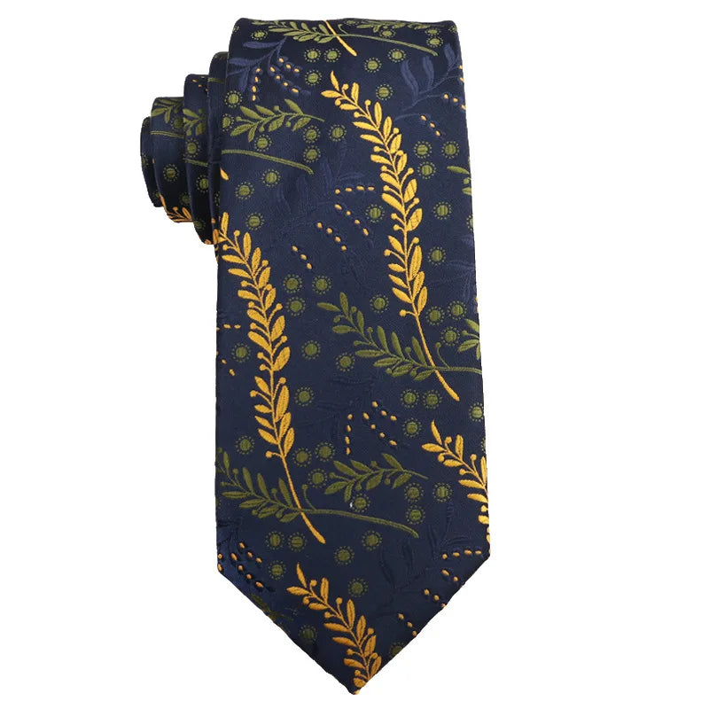 Trendy Handmade Polyester Silk Tie Men's Business Suit Accessory Floral Patterned Bow Tie for Wedding Prom Party Gift
