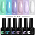LILYCUTE 7ML 6PCS Neon Gel Nail Polish Set fluorescent Series Color Changing Semi Permanent Soak Off Manicure kit Nail Art Gel