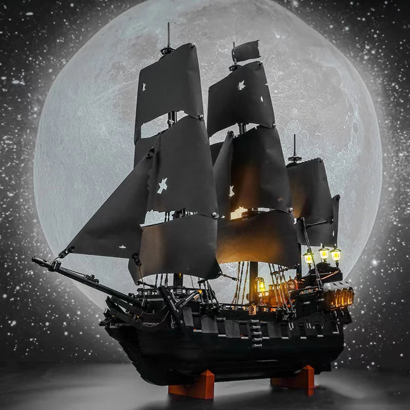 2025 NEW  Pirates Of The Caribbean Ship Revenge Warship Black Pearl Sailboat Building Block Bricks  Assembly Toys Kid Gift