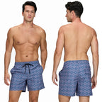 DATIFER Men's Sports Short Beachwear New Style Polyester Printing Fitness Beach Pants Surfing Swimming Trunks Bathing Swimwear