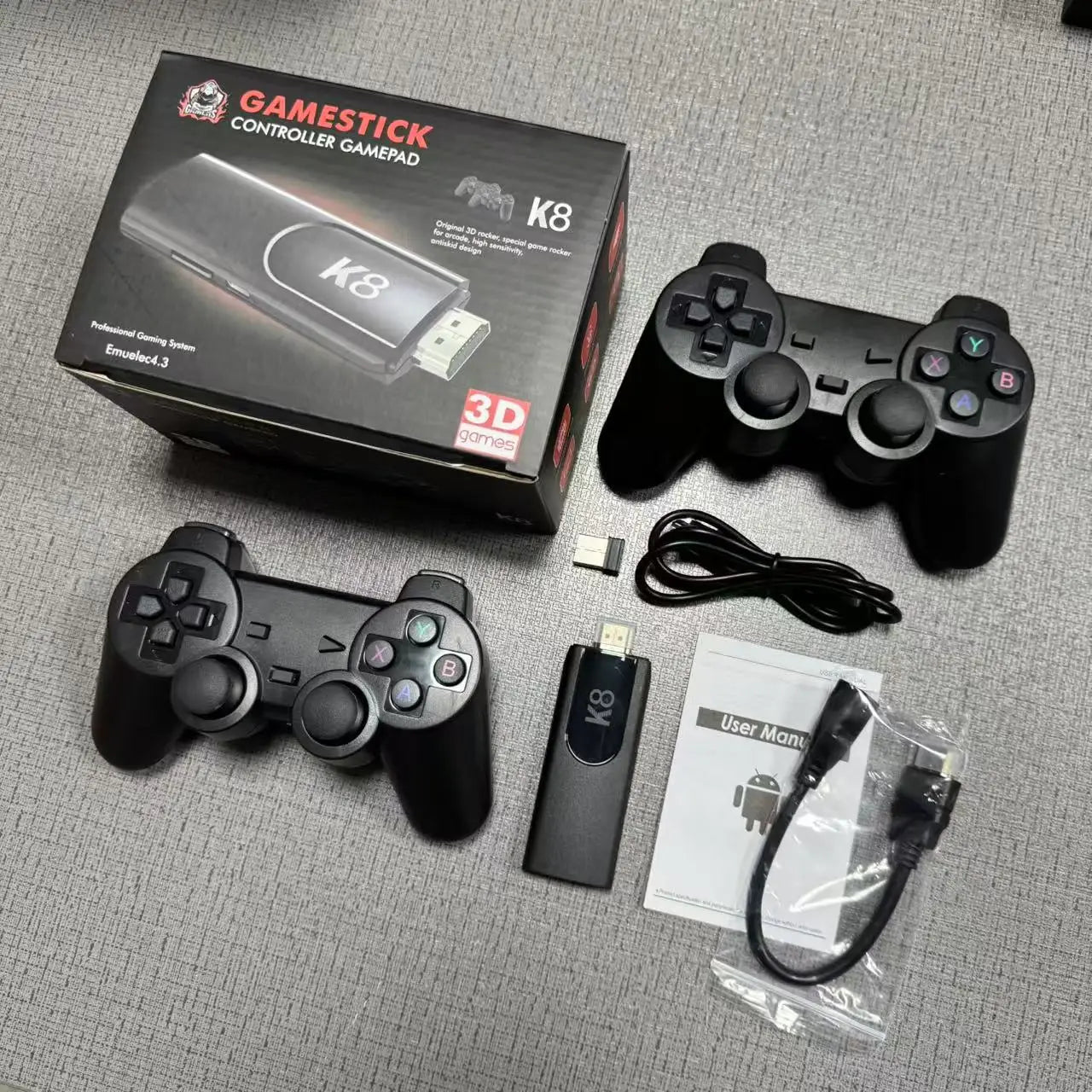TV Game Stick K8 HD Retro Video Game Console 40000+ Games Double Wireless Controller Home 3D Games 40+ Emulator For Gifts Ürün ana görseli