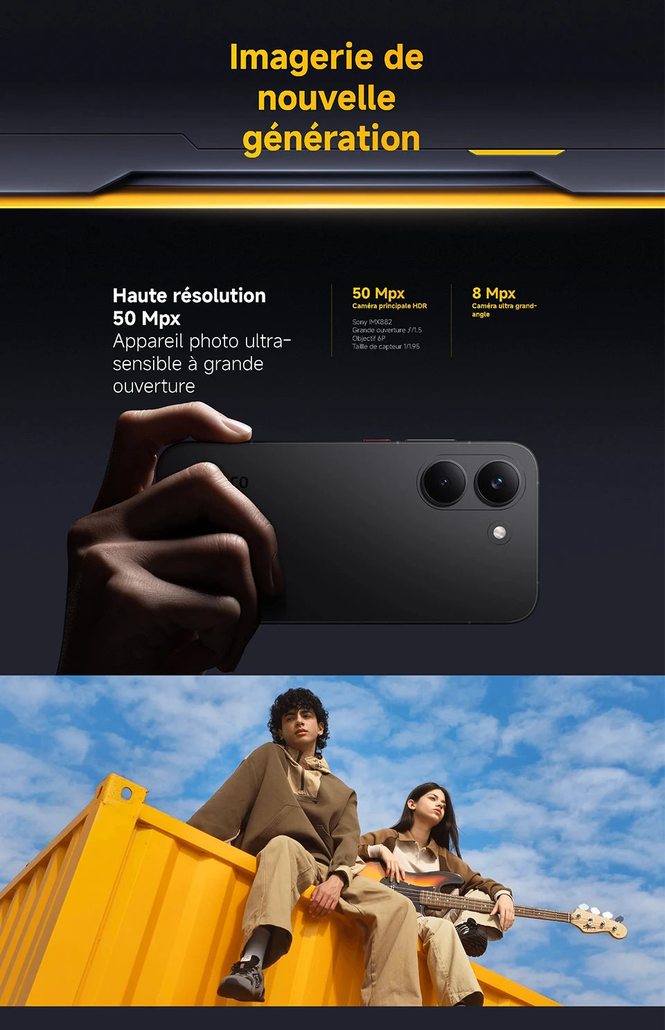 POCO X8 Pro 5G,NFC,Dimensity 8500-Ultra,6.59 inches,120 Hz,50 MP camera, 6500 mAh, IP68 resistance to dust and water