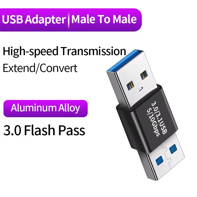 NNBILI USB3.0 Male to Female Right Angle Extension Adapter USB Upward Elbow 90 Degree Adapter 10Gbps For Laptop PC Connector