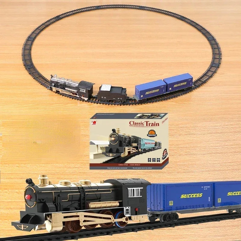 Classical Electric Train Set Toy Car Railway Train Model Educational Game Children Christmas Toys for Boy