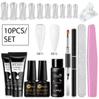 24PCS/Set 20ml Poly Naili Extension Gel  Kit Mini UV Lamp Sealer With Base Top Coat Professional Poly UVNail Gel Kit Starter Kit