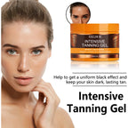 Intensive Tanning Gel & Cream Set Accelerator Bronzing Dark Skin Long Lasting Moisturizing Face Body Sunless Self Tanning Cream