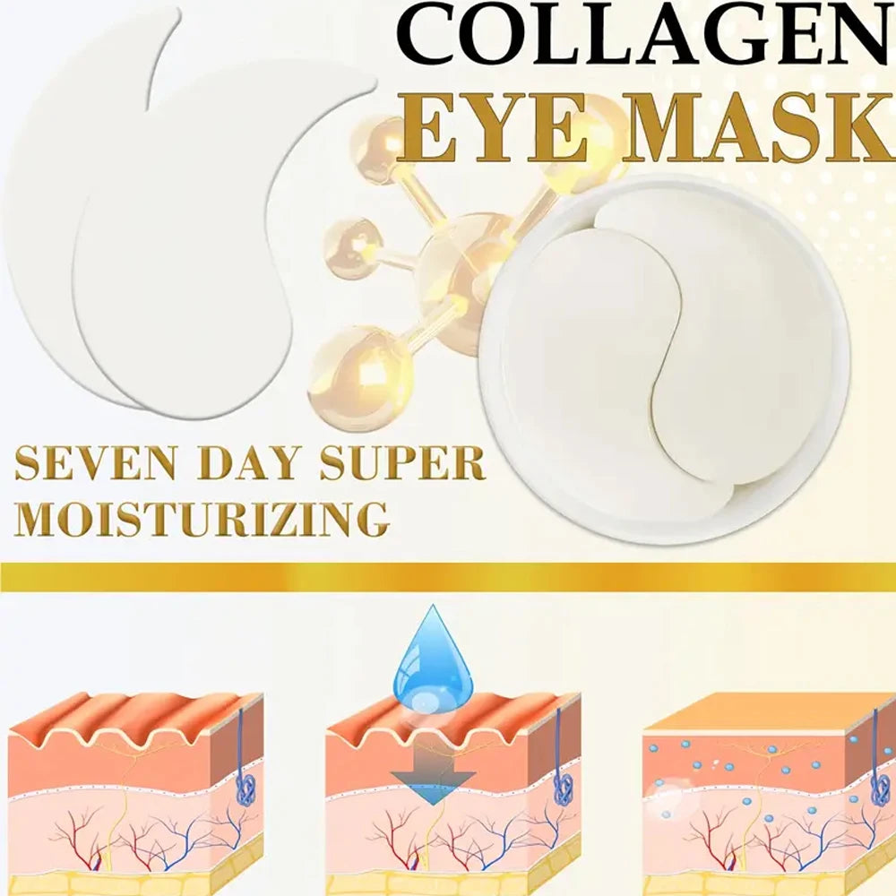 Collagen eye mask, deep moisturizing, firming the skin around the eyes, eye care, anti-aging skincare, making the skin younger