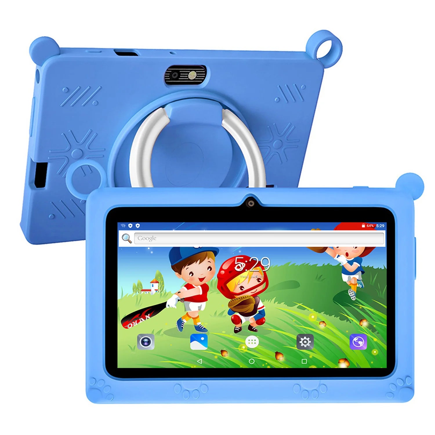 New Global Android Version 7 Inch tablets Quad Core 4GB+64GB ROM 5G WiFi Google Kids Tablets Portable Kids-Proof protective case Ürün ana görseli