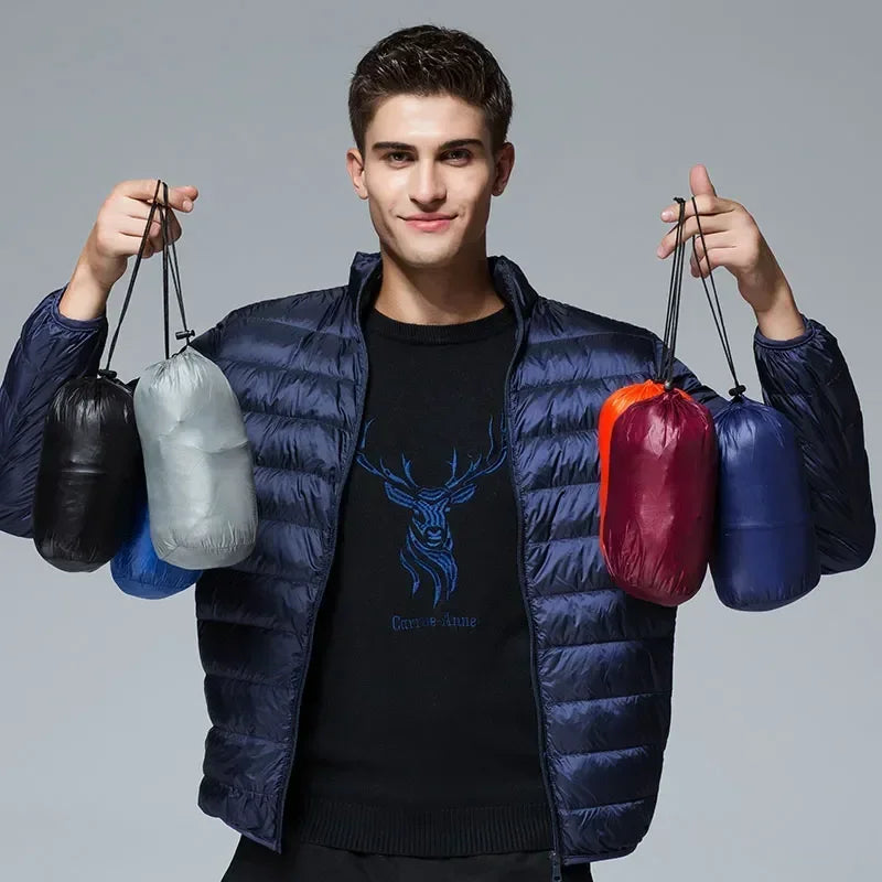 UETEEY Autumn Winter New Ultra Light White Duck Down Jacket Men Waterproof Casual Outdoor Portable Lightweight Male Padded Coats Ürün ana görseli