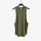 Grey Men's Sleeveless Tank Top Fitness Clothing Sportswear Gym Stringer Bodybuilding Undershirt Fashion Vest for Men