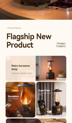 Retro Lamp Style Wireless Bluetooth Speaker with Portable FM Radio and USB Port Bluetooth 5.3 Suitable for Camping Home Decor