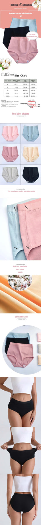 FallSweet 5PCS/set Women’s Cotton Panties Seamless Plus Size Briefs Solid Underwear Soft Breathable Underpants Female Lingerie