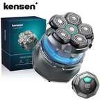 KENSEN 6D Magnetic Floating Electric Shaver for Men Wet/Dry Head Razor Hair Trimmer USB Rechargeable LED Display Beard Trimmers