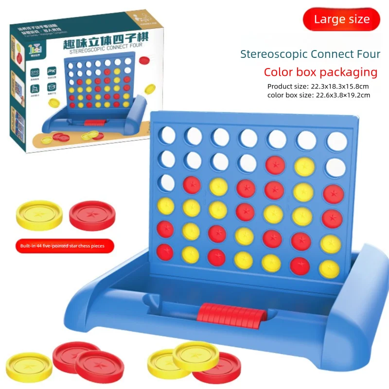 Classic Connect Four Board Game Four in a Row-2 Players Strategy Puzzle Toy for Family Game Kids Adults Durable Plastic Grid Set