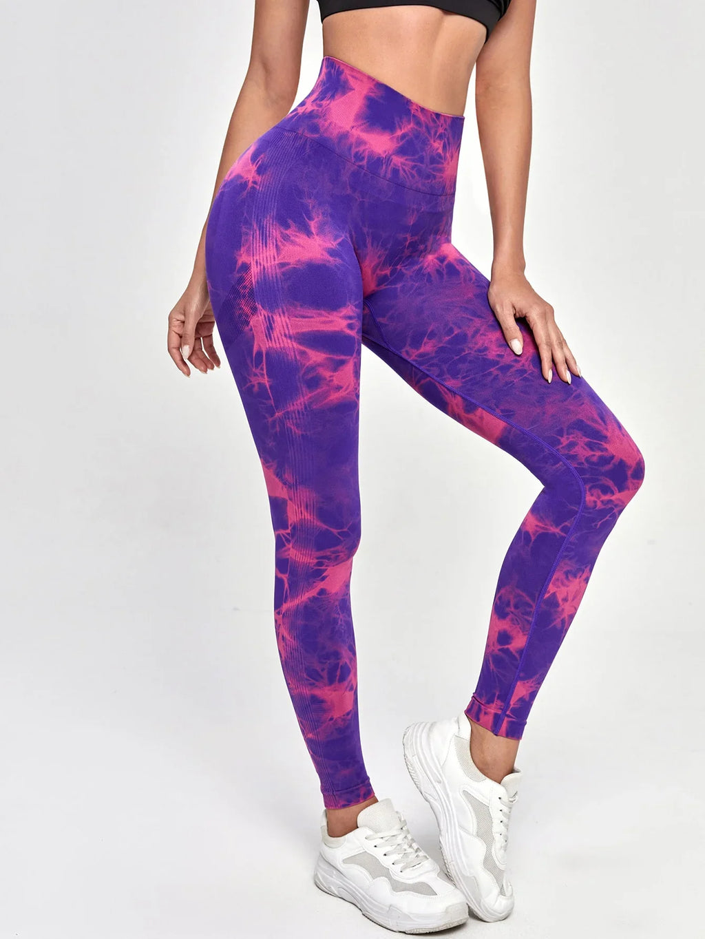 Women's Tie Dye Nine Tenths Leggings High Waist Yoga Pants Soft Stretchy Workout Running Pants Breathable Comfortable