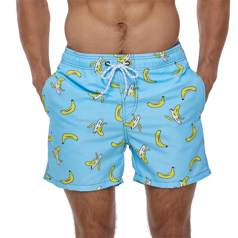 DATIFER Summer New Fashion Polyester Men Shorts Beach Quick Dry Printing Swimsuit Plus Size Mesh Liner Surfing Gym Shorts Men