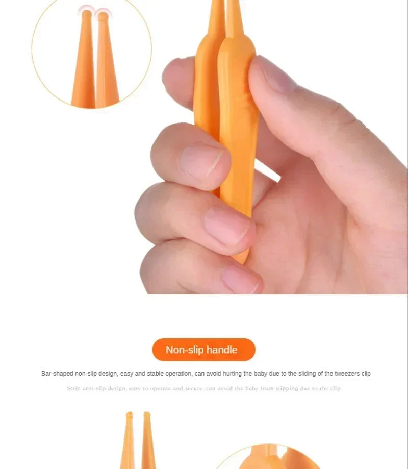 Baby Nose Cleaner Tool Toddler Nasal Cavity Care Supplies Kids Safety Tweezers Cleaning Forceps Baby Essentials Plastic Tweezers
