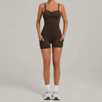Women's Yoga Jumpsuits Sports Fitness One-piece Beauty Back Strap Pocket Hip-lifting Slim Fit Running Workout Training Bodysuits