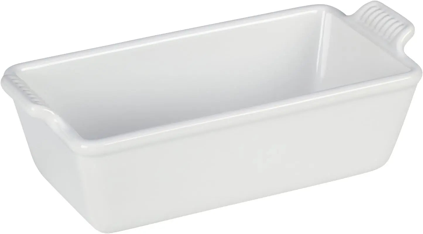 Premium Stoneware Loaf Pan, 9x5x3 inch, 1.5 qt, White - Even Baking & Easy Release Ürün ana görseli